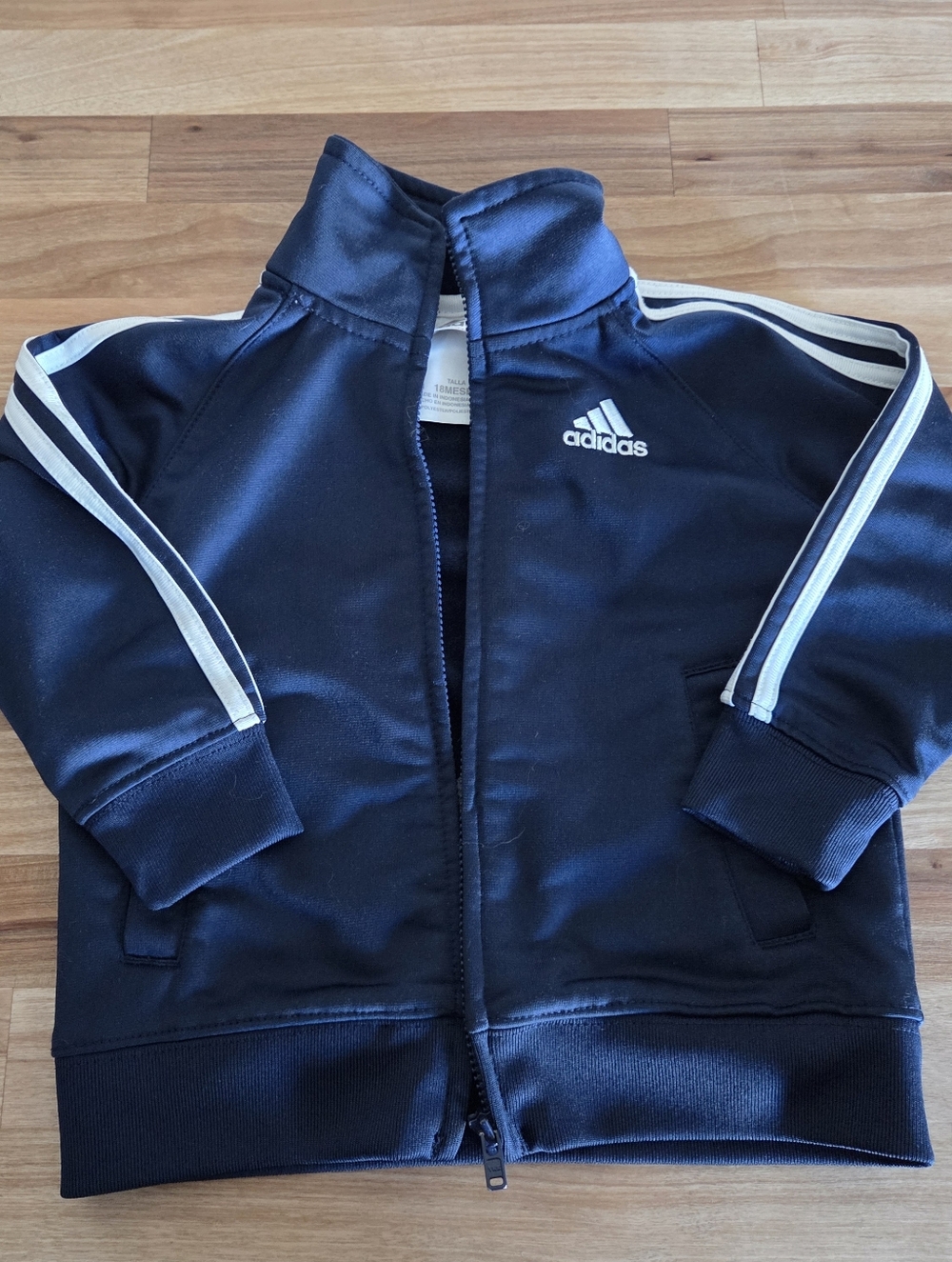 adidas Navy Jacket with White Stripes